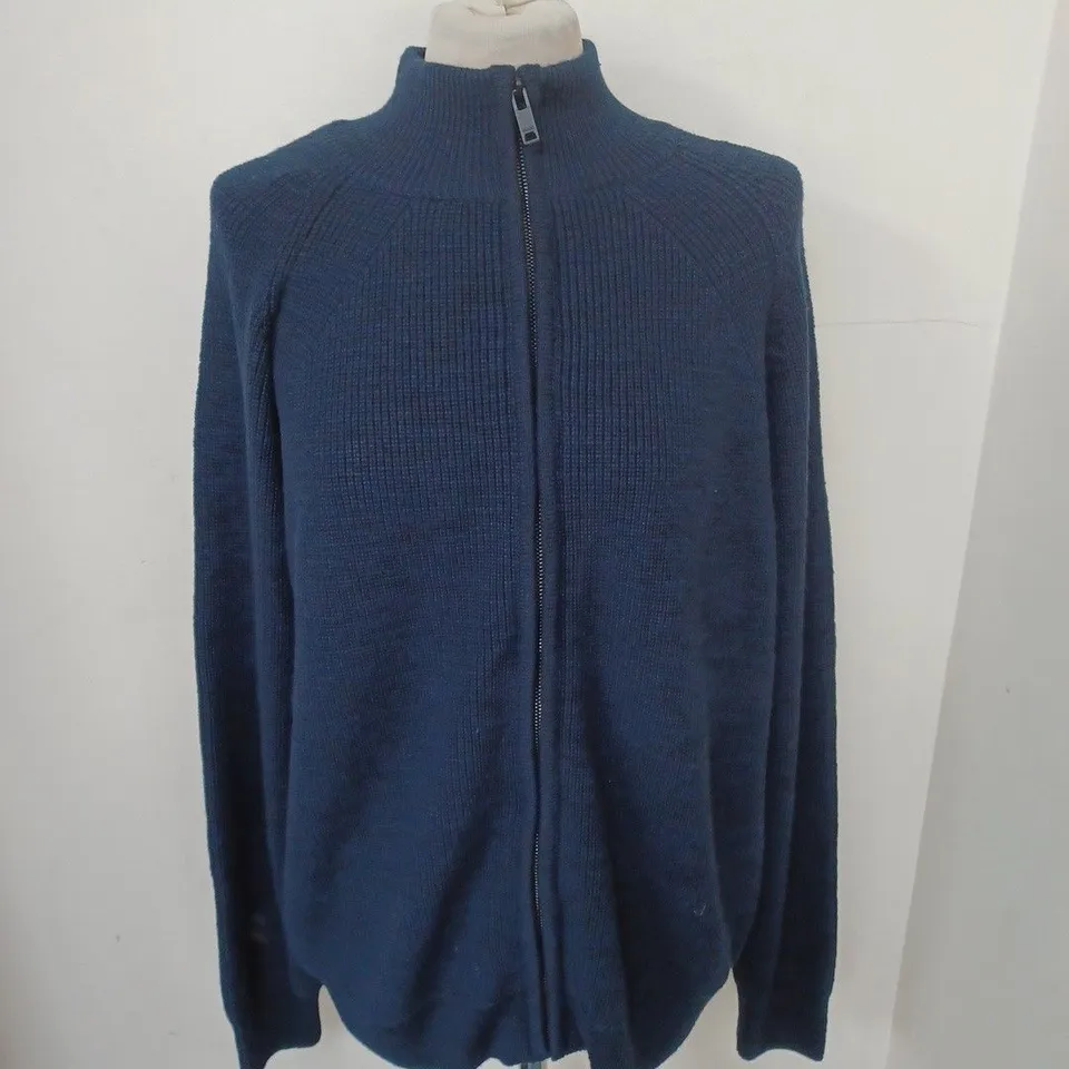 BOSS NAVY KNITTED FLEECE - MEDIUM