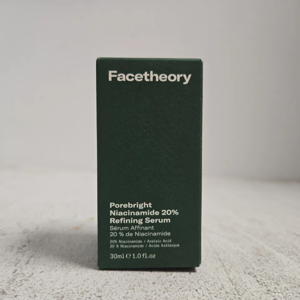 BOXED FACETHEORY POREBRIGHT NIACINAMIDE 20% REFINING SERUM 30ML