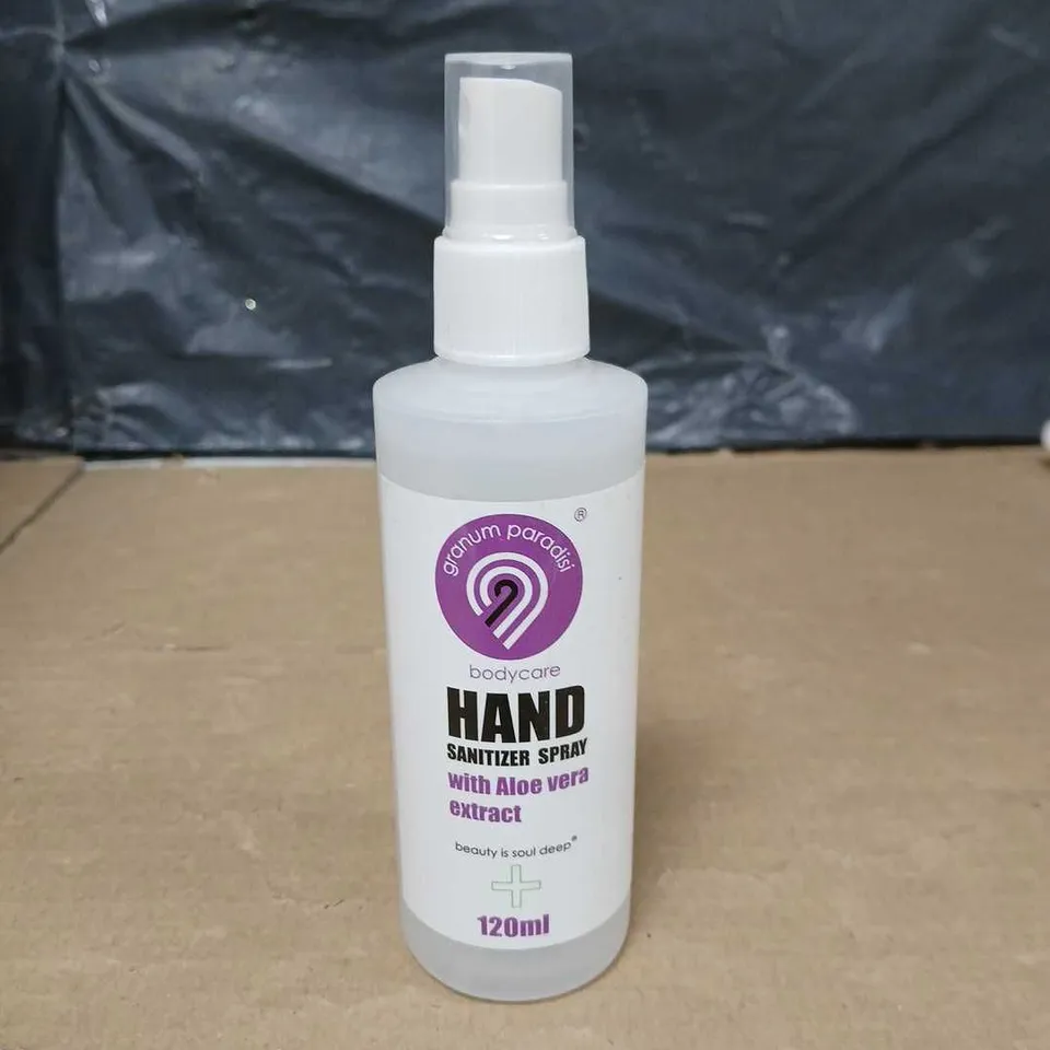 BOX OF APPROXIMATELY 70 BOTTLES OF HAND SANITIZER SPRAY - 120ML PER BOTTLE