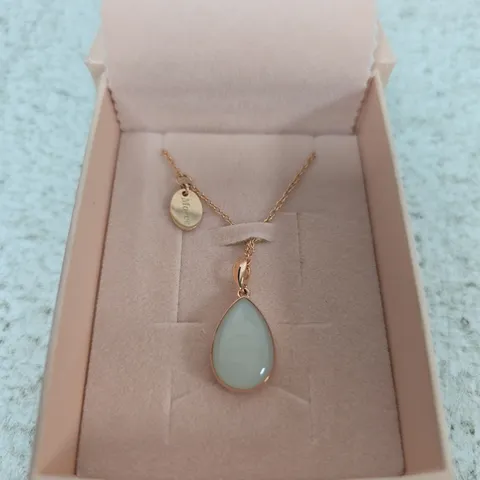 TEARDROP PENDANT NECKLACE - ROSE-GOLD TONE