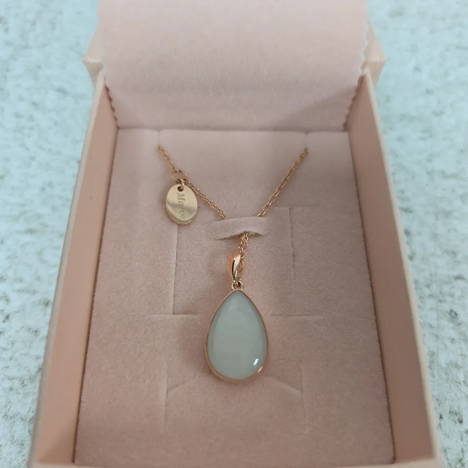 TEARDROP PENDANT NECKLACE - ROSE-GOLD TONE