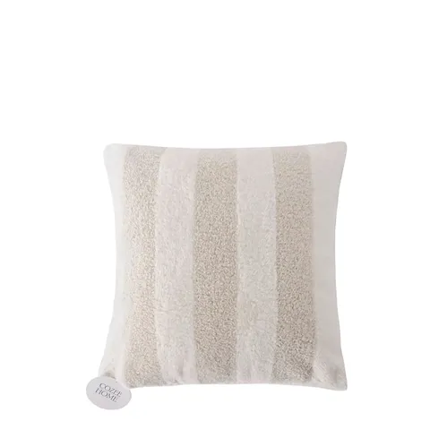 COZEE HOME TEXTURED STRIPE BOUCLE THROW AND SET OF 2 CUSHIONS