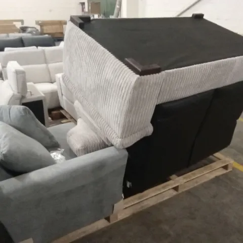 PALLET OF ASSORTED INCOMPLETE DESIGNER SOFA PARTS AND PIECES 