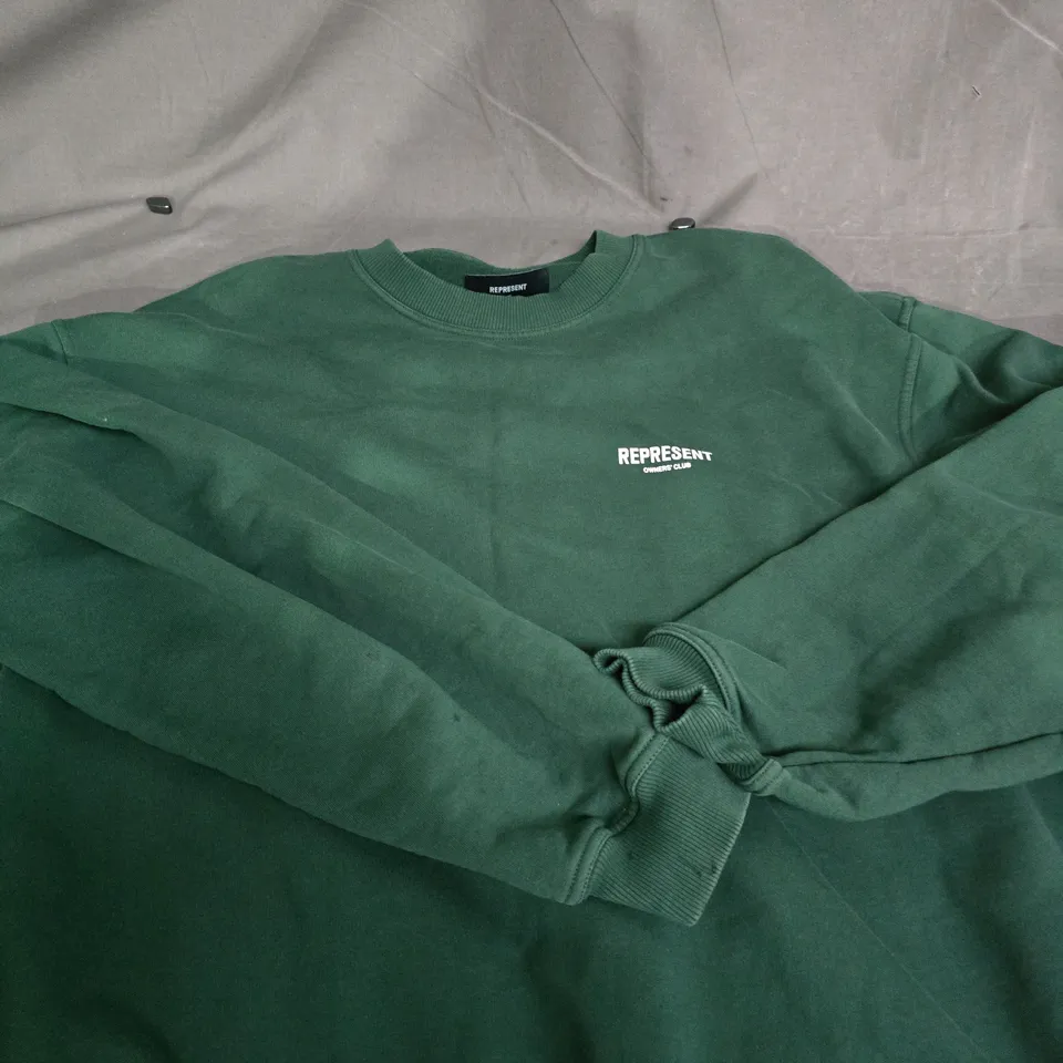 REPRESENT GREEN SWEATSHIRT, XXL