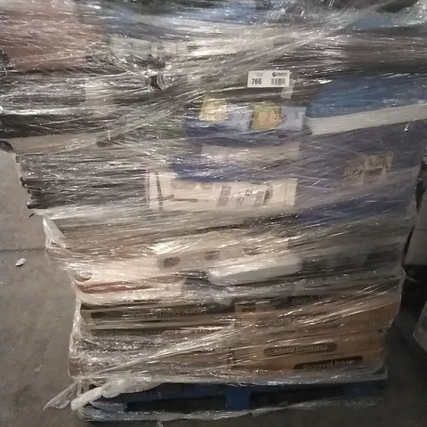 PALLET CONTAINING A LARGE QUANTITY OF ASSORTED HOUSEHOLD GOODS WHICH INCLUDE; SUITCASES, AIRFRYERS, PARASOL BASES, FANS, COOLER BOX ETC