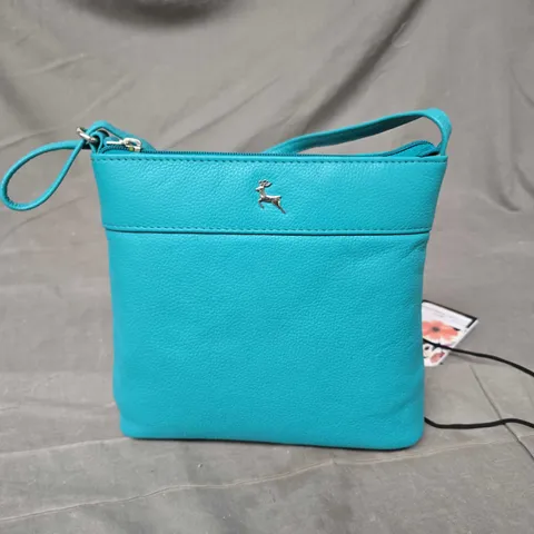 ASHWOOD LUXURY LEATHER CROSS BODY BAG IN TURQUOISE 