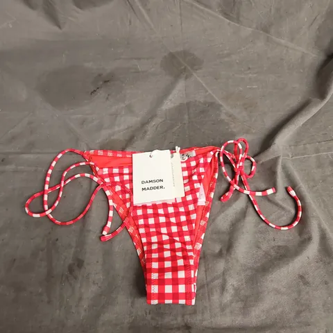 DAMSON MADDER BIKINI BOTTOM IN RED CHECK SIZE 10