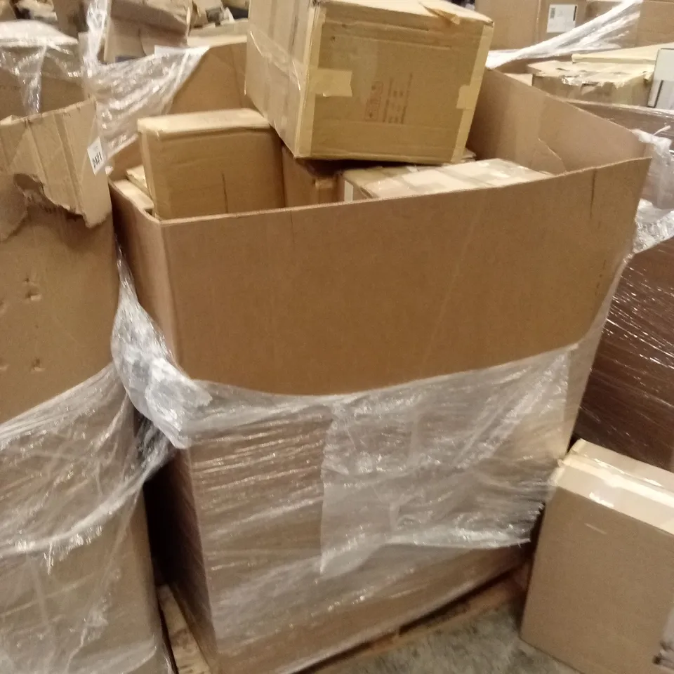 PALLET TO CONTAIN APPROXIMATELY 17 DESIGNER INDOOR LIGHTING PRODUCTS TO INCLUDE; CEILING LIGHTS, WALL LIGHTS, FLOOR LAMP ETC