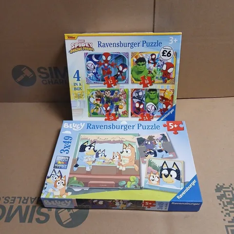 2 X RAVENSBURGER PUZZLES: BLUEY + MARVEL SPIDEY AMAZING FRIENDS 