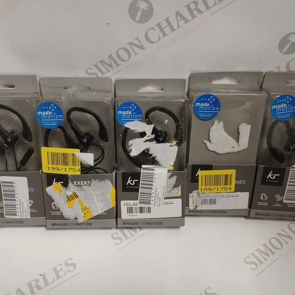 5 X BOXED KITSOUND EXERT SPORTS HEADPHONES 