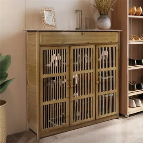 BOXED UNHO 18 PAIR SHOE STORAGE CABINET (1 BOX)