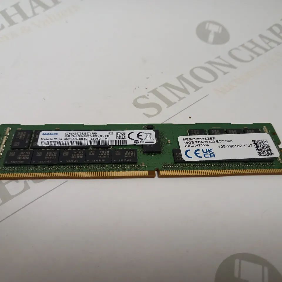 SAMSUNG 16GB DDR4-2666 2RX4 BASED RAM MEMORY STICK