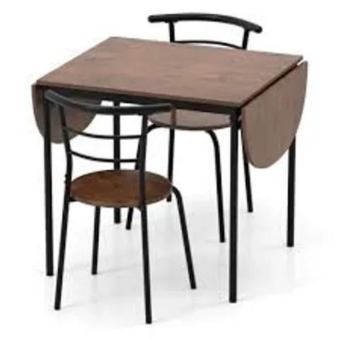 BOXED COSTWAY FOLDABLE DINING SET RUSTIC BROWN
