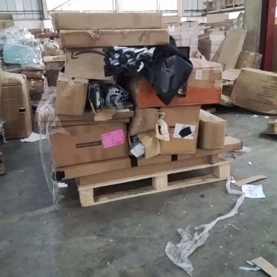 PALLET OF NEO PRODUCTS AND OTHER ASSORTED HOUSEHOLD GOODS TO INCLUDE;RATTAN 4PCS SET,HEATED DRYING RACK,GAZEBO,GAMING CHAIR 