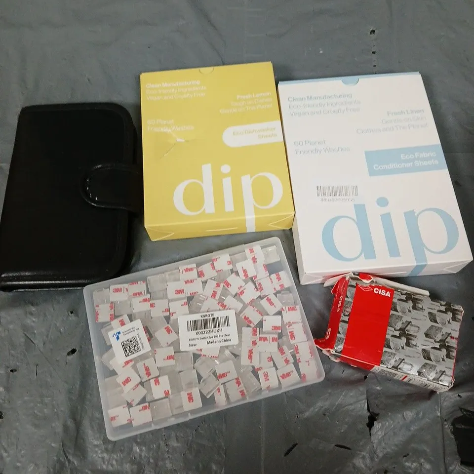 APPROXIMATELY 10 HOUSEHOLD ITEMS TO INCLUDE DISHWASHER SHEETS, NOTEBOOK, CONDITIONER SHEETS ETC 