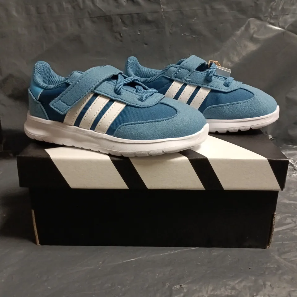 BOXED PAIR OF ADIDAS KIDS RUN 70S 2.0 EL SHOES IN BLUE SIZE UK 9