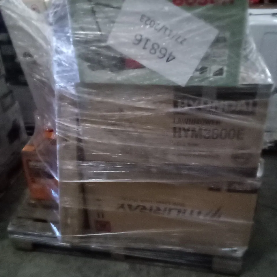 PALLET OF APPROXIMATELY 11 ASSORTED ELECTRICAL ITEMS TO INCLUDE LAWNMOWERS , ETC 