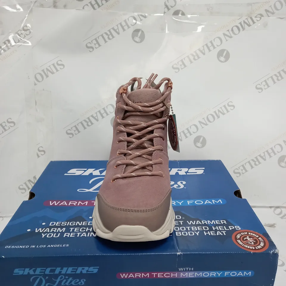 SKECHERS BLUSH SUEDE BOOTS - SIZE 3 HALF