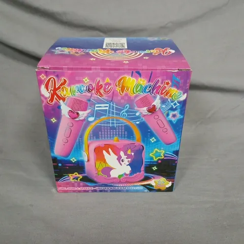 KARAOKE MACHINE TOY SET – PINK WITH TWO MICROPHONES AND CARRY CASE (BOXED)