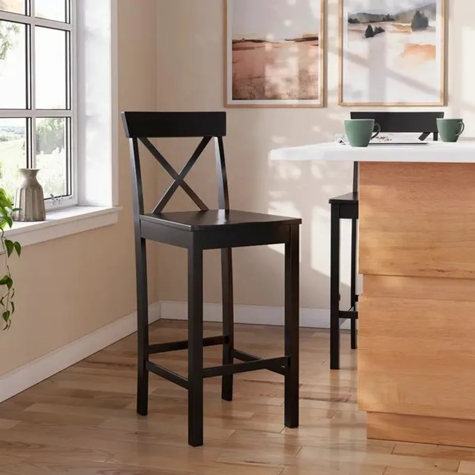 BOXED SALISBURY COUNTER HEIGHT BAR STOOL - BLACK (1 BOX)