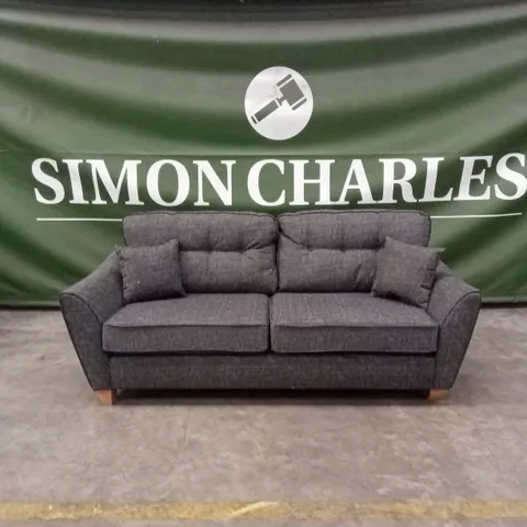 HALSTOW 3 SEATER FABRIC SOFA - CHARCOAL