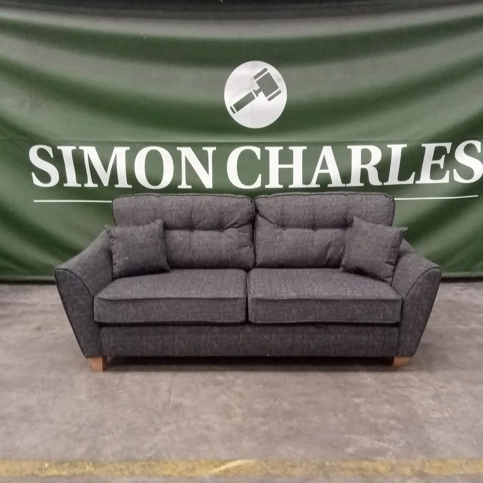 HALSTOW 3 SEATER FABRIC SOFA - CHARCOAL RRP £489