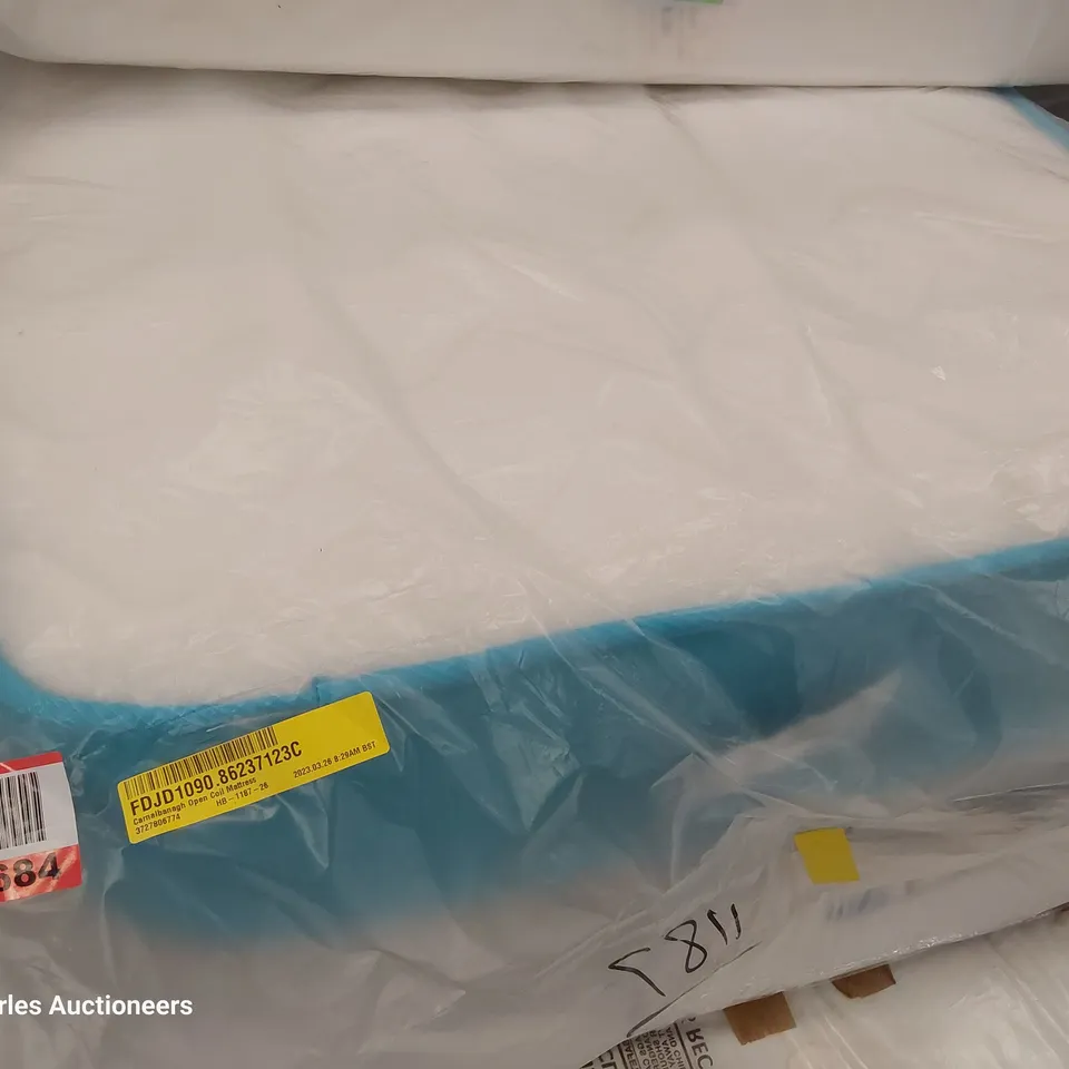 QUALITY BAGGED 2'6" SINGLE CARNALBANAGH OPEN COIL MATTRESS 