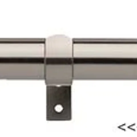 BRAND NEW BOXED SET OF 2 CURTAIN POLES, 16/19mm 120-200cm / CAGE FINIAL SATIN STEEL - UN1619120CAGE SS (1 BOX)