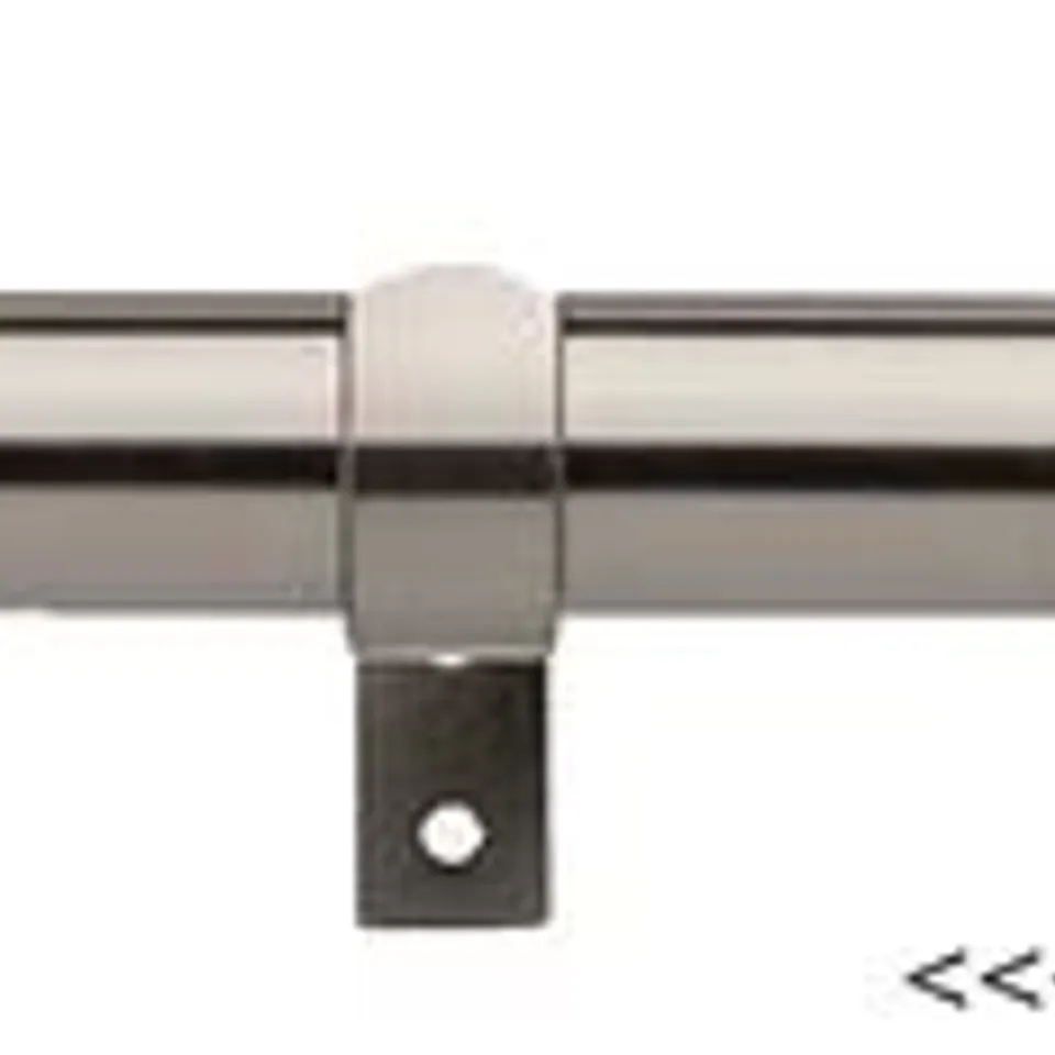 BRAND NEW BOXED SET OF 2 CURTAIN POLES, 16/19mm 120-200cm / CAGE FINIAL SATIN STEEL - UN1619120CAGE SS (1 BOX)
