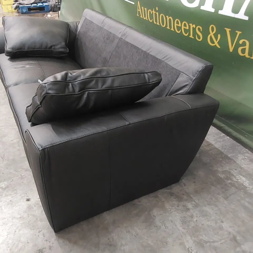 SONA 3 SEATER LEATHER SOFA - MISSING BACK CUSHIONS  RRP £1249