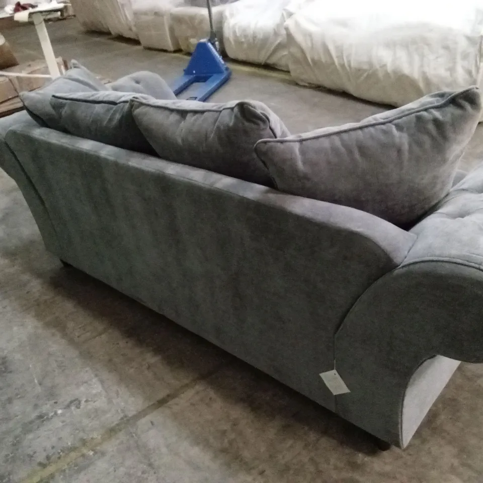 WINDSOR 3 SEATER FABRIC SCATTER BACK SOFA - GREY RRP £949