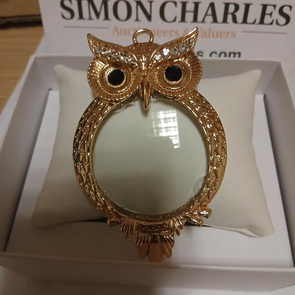 KIM & CO MAGNIFYING OWL NECKLACE 