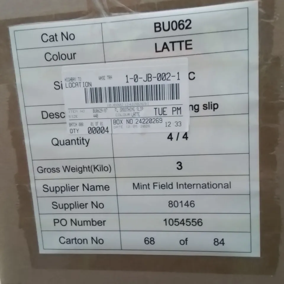 BOXED BRAND NEW APPROXIMATELY 4 FIGLEAVES FL SMOOTHING SLIP BODYSUIT LATTE SIZE 44B
