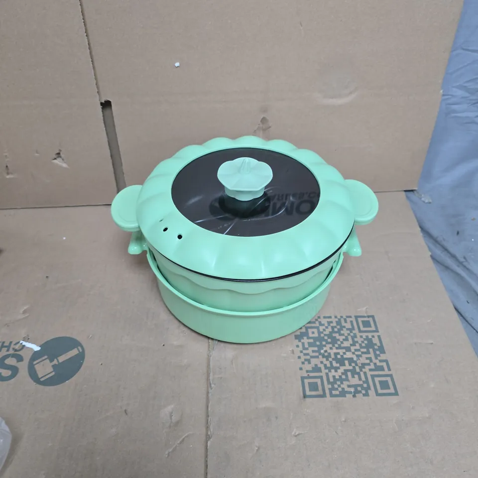 BLISS & BEYOND ELECTRIC HOT POT WITH STEAMER – GREEN