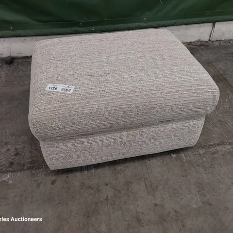 QUALITY BRITISH DESIGNER G PLAN KINGSBURY STORAGE FOOTSTOOL VICTORIA JUTE FABRIC