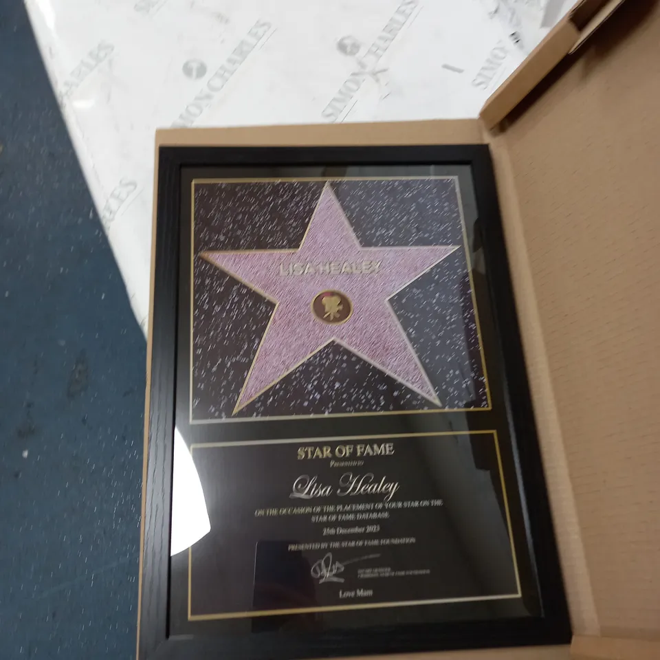 PERSONALISED STAR FRAME PICTURED RRP £39.99