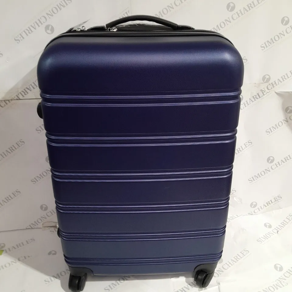 NAVY BLUE SUITCASE ON WHEELS