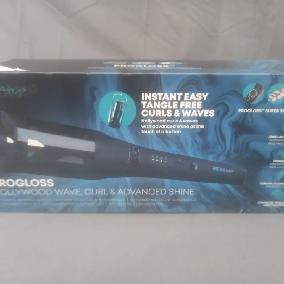 BOXED REVAMP PROGLOSS HOLLYWOOD WAVE, CURL AND ADVANCED SHINE AUTOMATIC ROTATING SYSTEM CL-2250-EU