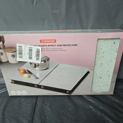 TYPHOON ELEMENTS SET OF 2 QUARTZ-EFFECT HOB PROTECTORS - COLLECTION ONLY - GLASS