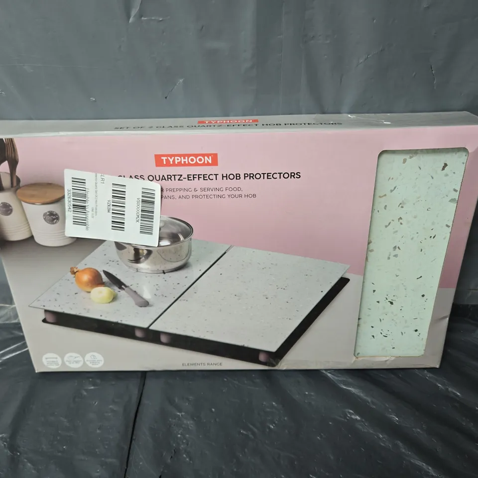 TYPHOON ELEMENTS SET OF 2 QUARTZ-EFFECT HOB PROTECTORS - COLLECTION ONLY - GLASS