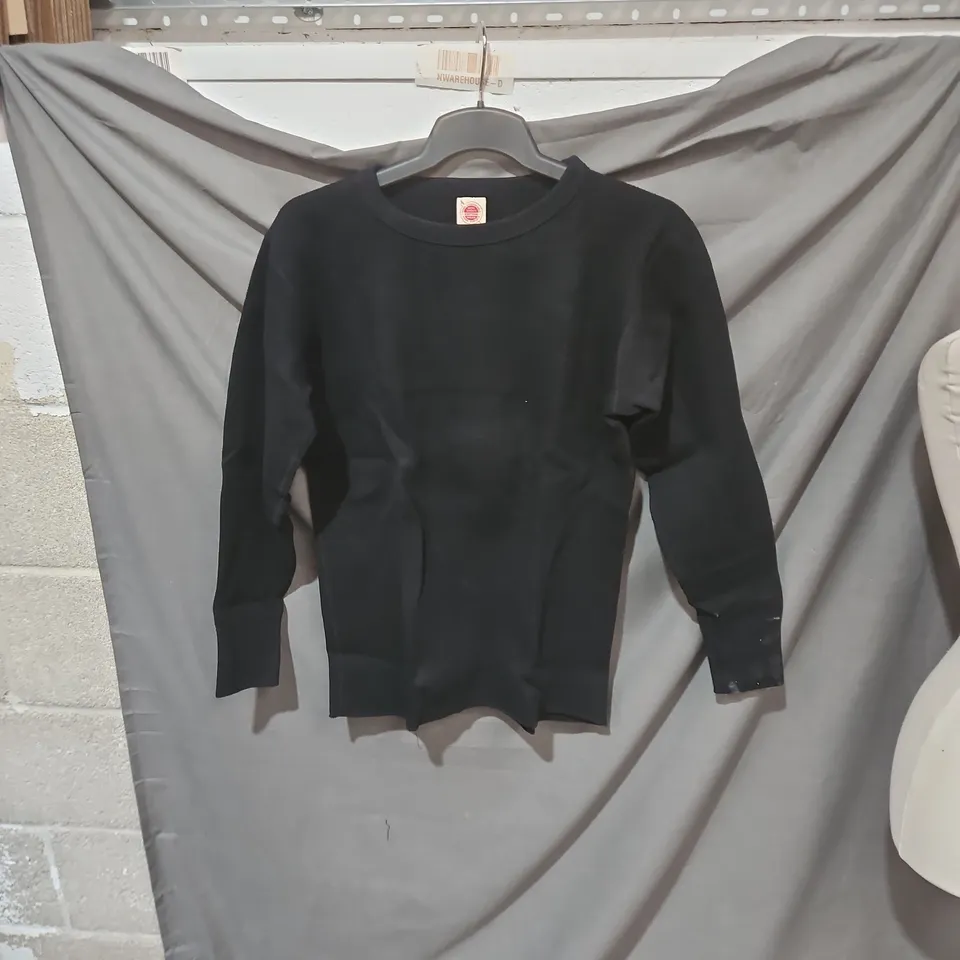Plain black crew-neck knit jumper, UK Small (34-36) .