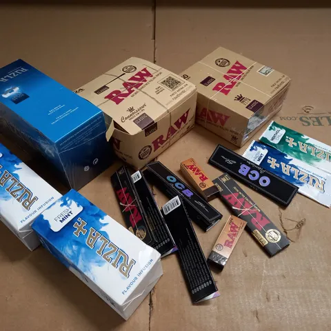 LARGE QUANTITY OF ASSORTED SMOKING ACCESSORIES TO INCLUDE RIZLAS, FILTERS AND FLAVOUR CARDS