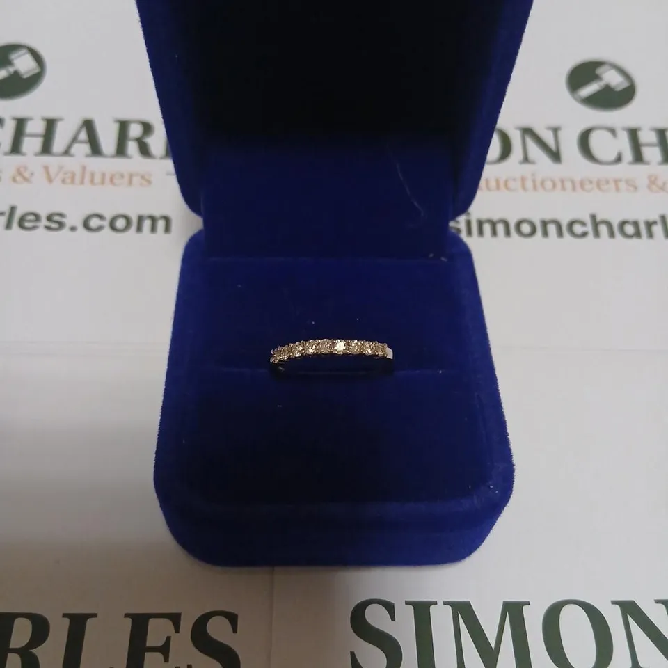 PLATINUM NINE STONE HALF ETERNITY RING SET WITH NATURAL DIAMONDS