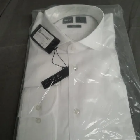 BOSS WHITE SHIRT SLIM FIT STRETCH - SIZE 41