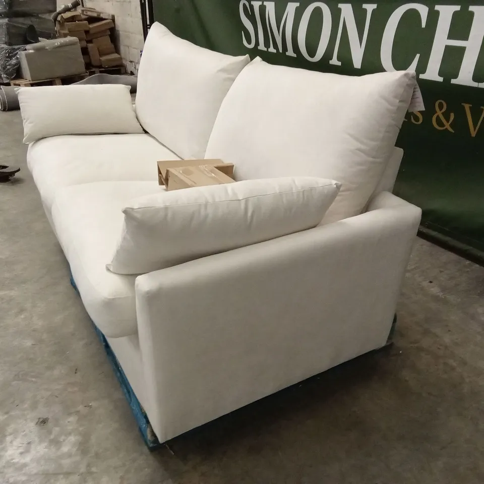 LANGDON 3 SEATER SOFA, CREAM HOUSE PLUSH FABRIC