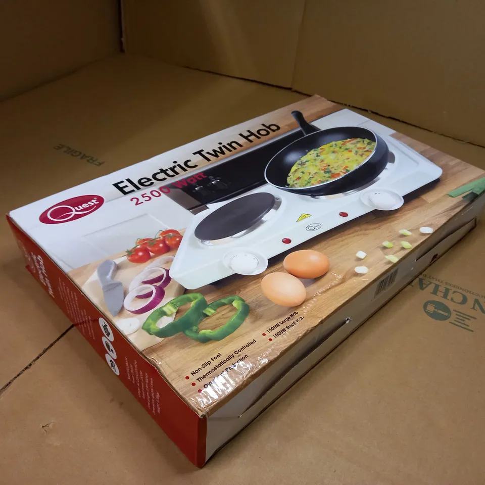 BOXED QUEST ELECTRIC TWIN HOB 2500 WATT