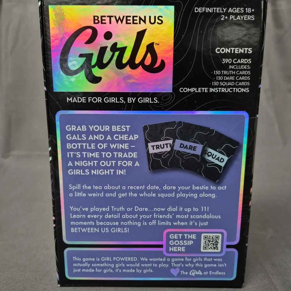 SEALED BETWEEN US GIRLS, FUN TRUTH OR DARE PARTY CARD GAME FOR ADULTS