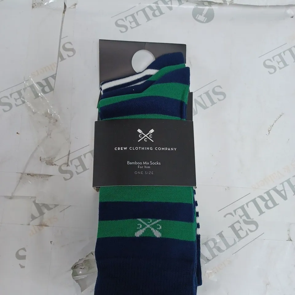 CREW CLOTHING COMPANY- 3 PACK BAMBOO SOCKS- ONE SIZE
