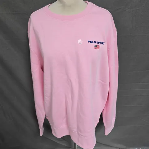 POLO SPORT RALPH LAUREN CREW NECK SWEATSHIRT IN PINK SIZE L
