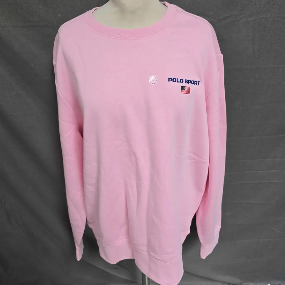 POLO SPORT RALPH LAUREN CREW NECK SWEATSHIRT IN PINK SIZE L